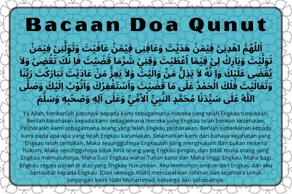 Doa Qunut Arab Latin Dan Artinya Qunut Doa Bacaan Subuh Kanalmu Salat Artinya Latin Islam Pedia