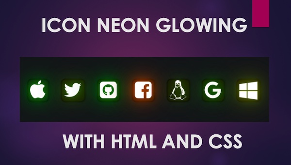 Neon Icon Glowing dengan HTML dan CSS