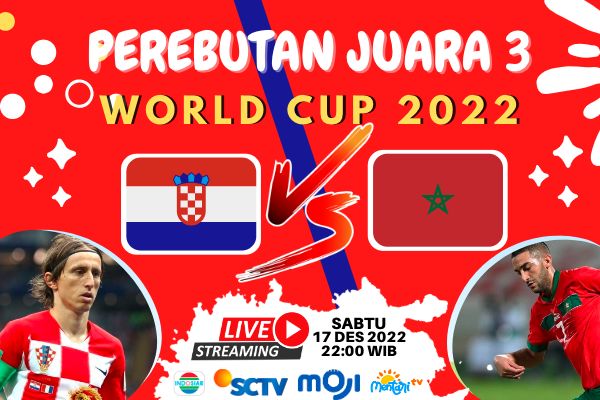 Link Nonton Live Streaming Kroasia vs Maroko – Perebutan Juara 3 World Cup FIFA 2022