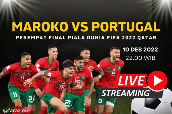 Free Live Streaming Maroko vs Portugal – Perempat Final World Cup 2022