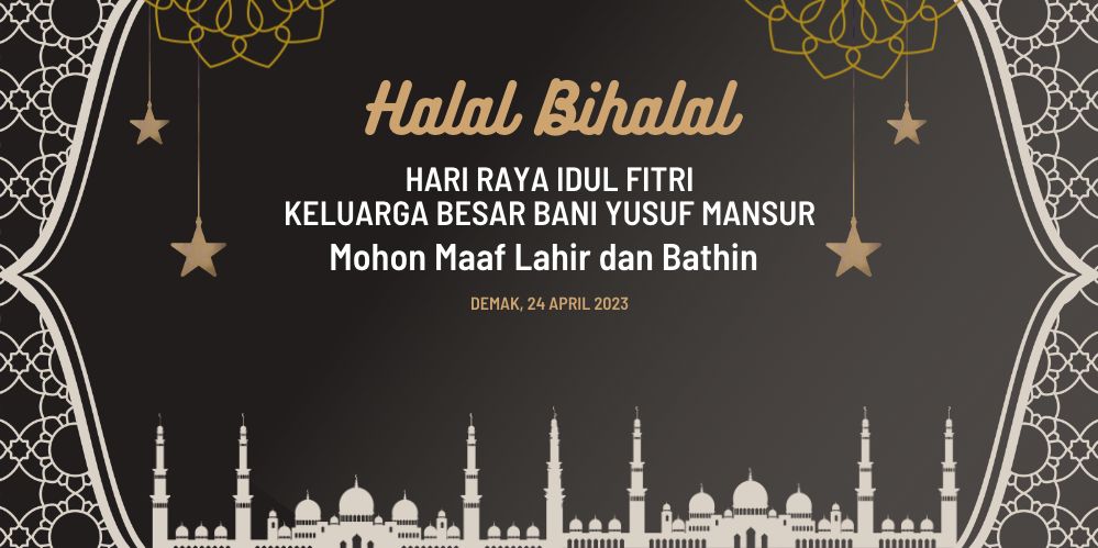 Download template mmt spanduk halal bi halal golden brown