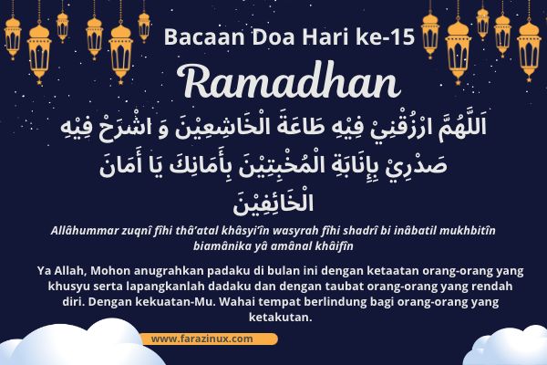 Doa Puasa Hari Ke 15 Ramadhan | Arab, Latin dan Terjemah