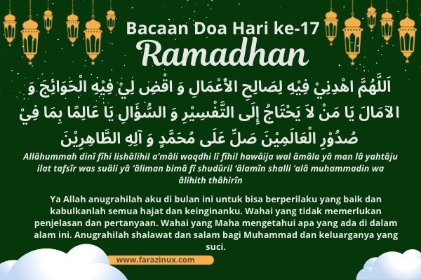 Doa Puasa hari ke 17 Ramadhan