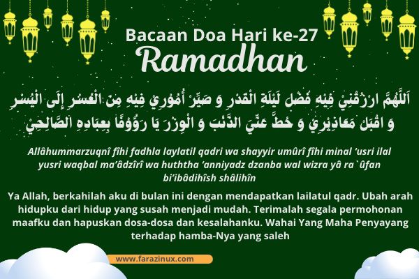 Doa Puasa hari ke 27 Ramadhan