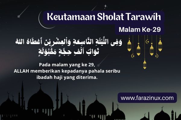 Keutamaan Sholat Tarawih Malam Ke 29 Ramadhan