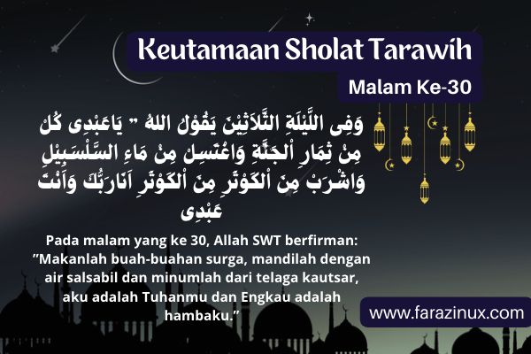 Keutamaan Sholat Tarawih Malam Ke 30 Ramadhan