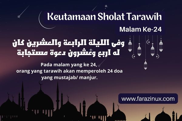 Keutamaan Sholat Tarawih Malam Ke 24 Ramadhan