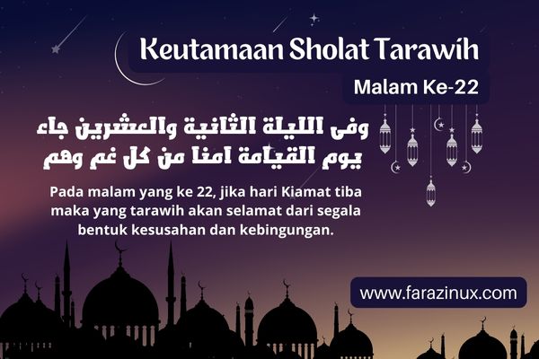Keutamaan Sholat Tarawih Malam Ke 22 Ramadhan