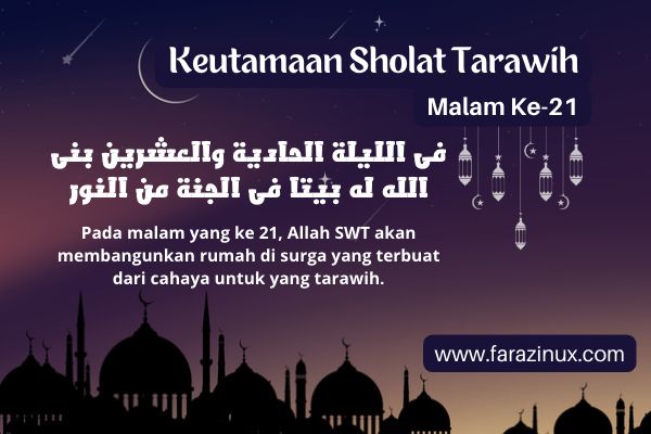 Keutamaan Sholat Tarawih Malam Ke 21 Ramadhan