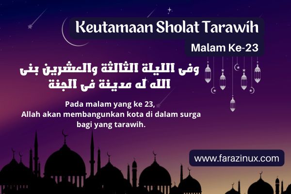 Keutamaan sholat tarawih malam ke 23 Ramadhan