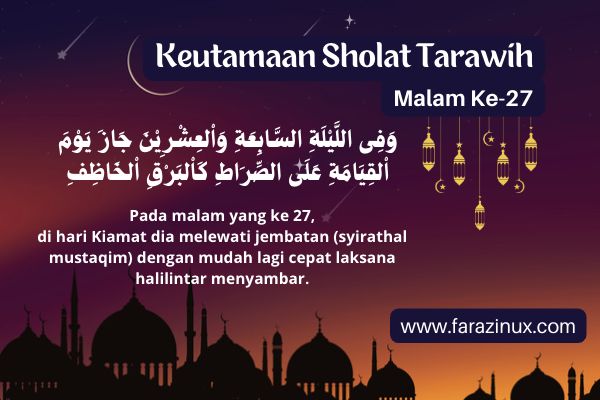 Keutamaan Sholat Tarawih Malam Ke 27 Ramadhan
