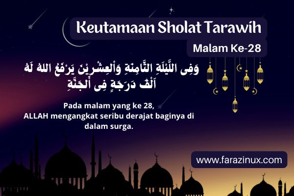 Keutamaan Sholat Tarawih Malam Ke 28 Ramadhan