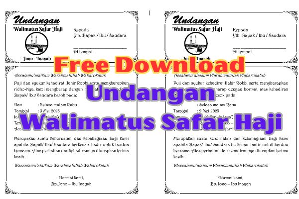 Free Download Undangan Walimatus Safar Haji