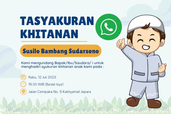 Contoh Undangan Khitan Lewat WA (WhatsApp)