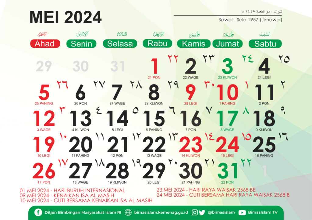Kalender Mei 2024
