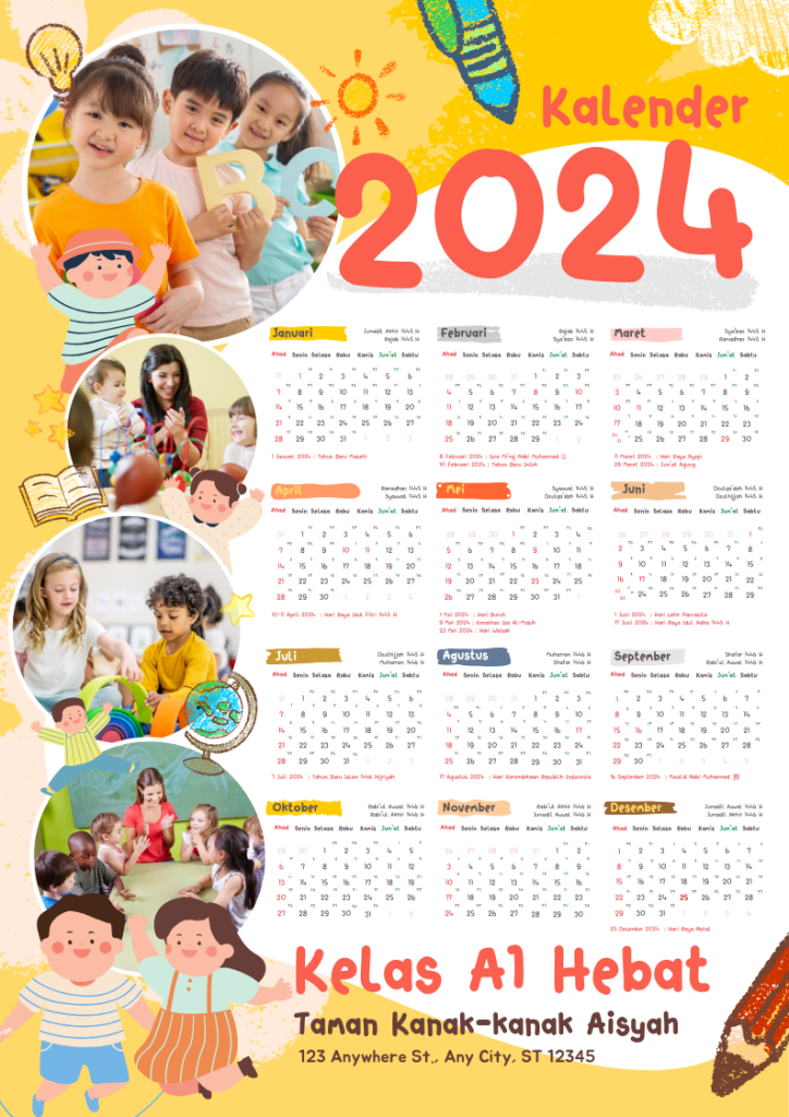 kalender dinding ruang kelas