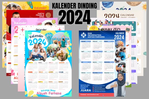 Desain Kalender Dinding 2024 | Download CDR, PNG dan PDF