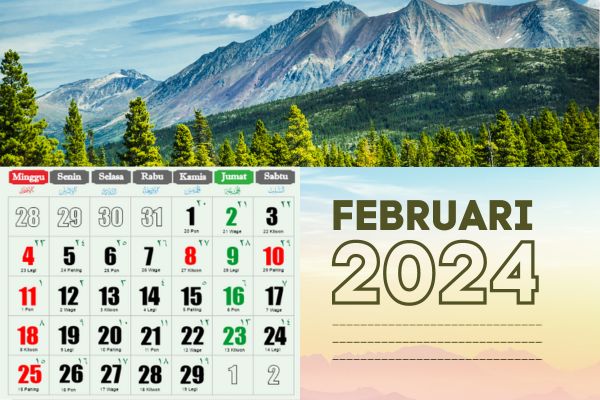 Kalender Februari 2024 Lengkap Jawa, Hijriyah, dan Tanggal Merah