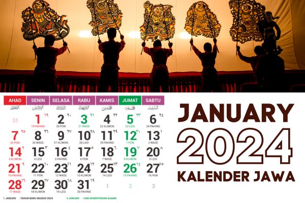 Kalender Jawa Januari 2024 | Pasaran, Weton dan Neptu