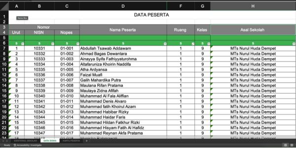 input daftar peserta asesmen madrasah