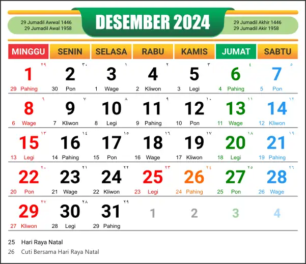 Kalender Desember 2024