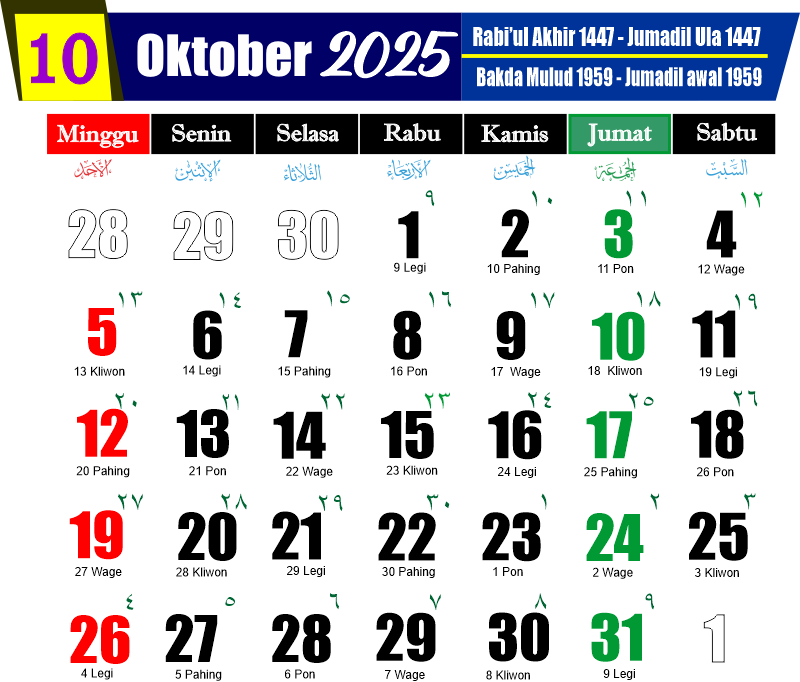 Kalender 2025 Lengkap | CDR, PNG, PDF, JPG