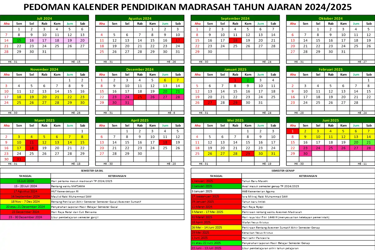 Kaldik Madrasah 2024/2025