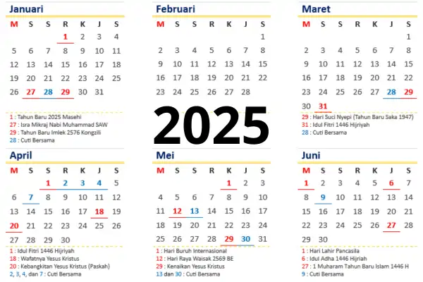 kalender 2025 satu lembar pdf