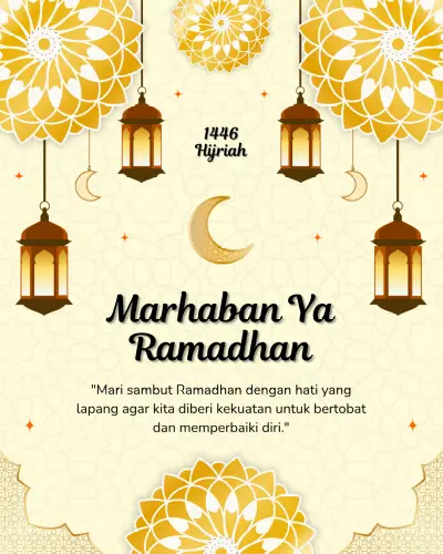 poster krem kuning emas marhaban ya ramadhan